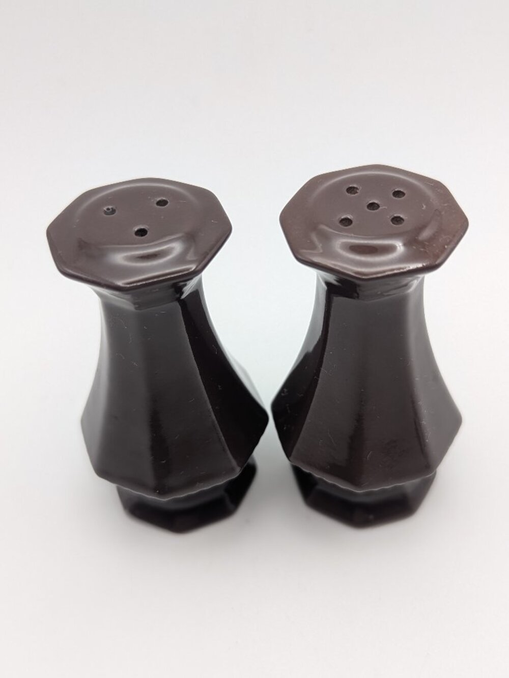 Vintage Japan Brown Ceramic Salt & Pepper Shakers